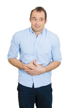 Man with stomach pain