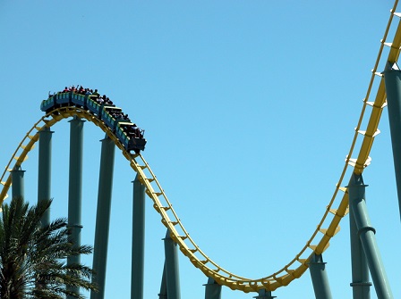 Rollercoaster at Six Flags Amusement Park